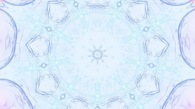 bl&uuml;tenf&ouml;rmige abstrakte Grafik, Sternf&ouml;rmig, Fr&uuml;hlingsdesign, Pastellfarben, Mandala, mittig, symmetrisch, blau