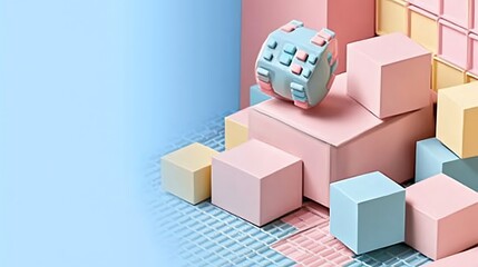 Obraz premium Abstract 3D Cube Art Collection: Geometric Designs, Textures, and Colorful Patterns