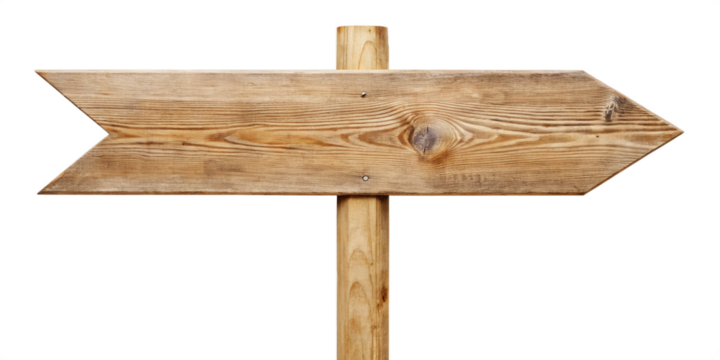 wooden sign isolated on white