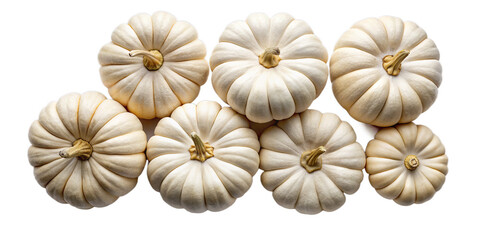 White Pumpkins on Transparent Background