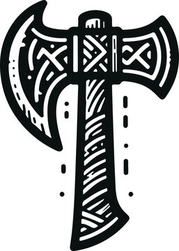 recommend clip art: Axe Icon Concept Vector Illustration Design Silhouette Style On Isolated White Background