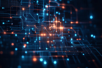 Fototapeta premium Futuristic AI Technology Concept with Digital Circuitry