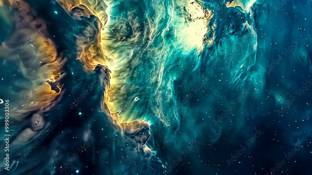Wall mural nebula cloud transforming and evolving in deep space