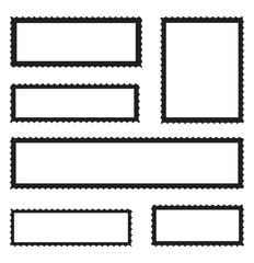 Blank postage stamp. Clean postage stamp template. Postage icon.