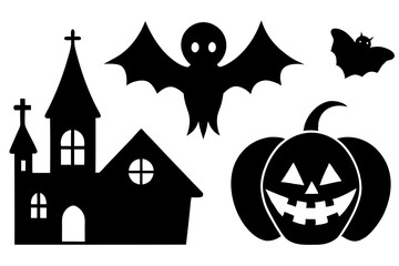 Set of icons related to halloween.icon collection. Editable stroke. Vector illustration