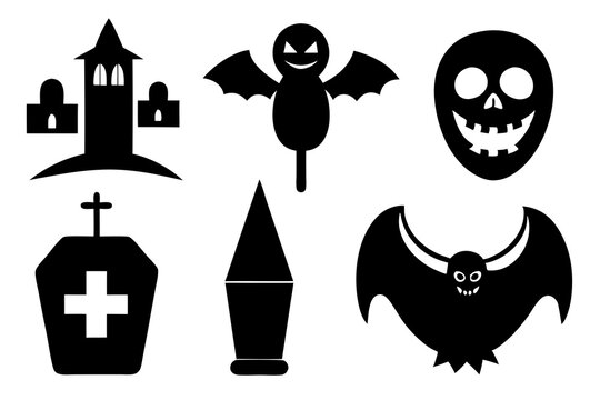 Set of icons related to halloween.icon collection. Editable stroke. Vector illustration