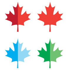 Maple leaf vector icon set. Maple leaf vector . Canada symbol maple leaf clip art. Red , black maple leaf. Canada flag. silhouettes , isolated on transparent background, used for mobile, app, logo