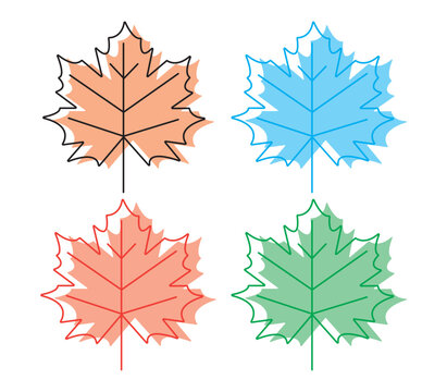 Maple Leaf Icon Canada Maple Leaf Set | Maple Leaves Icon Canadian Vector Illustration Logo | Maple-Leaf Icon Isolated Maple Leaf Collection