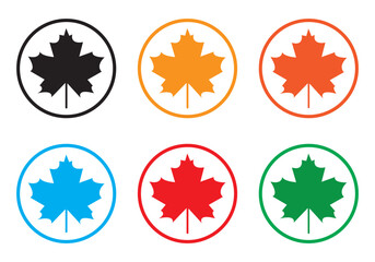 Maple Leaf Icon Canada Maple Leaf Set | Maple Leaves Icon Canadian Vector Illustration Logo | Maple-Leaf Icon Isolated Maple Leaf Collection