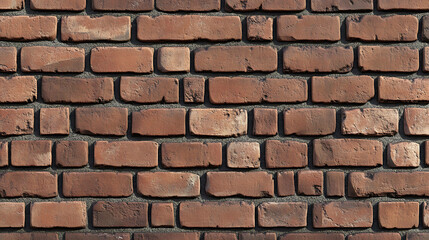 Obraz premium Red brick wall texture with uneven mortar.