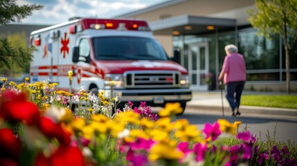 Emergency Response with Floral Background