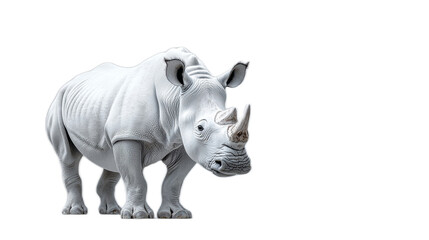 Fototapeta premium Minimalist White Rhino on Simple Background