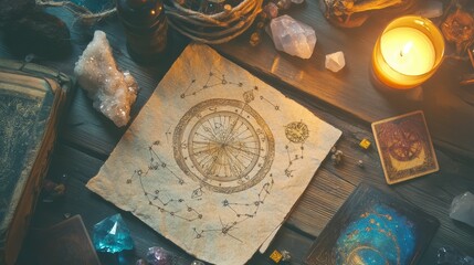 Mystical Compass and Crystals