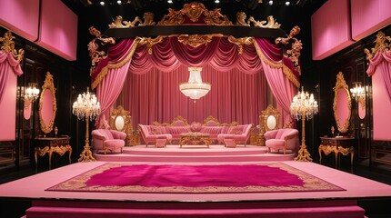 ピンクのゴージャスでかわいいステージ