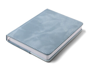 Stylish blue notebook on white background