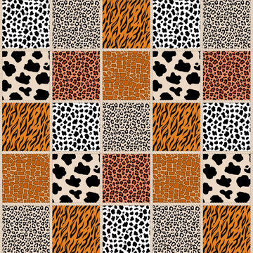 Pattern of spotted prints.Vector seamless pattern of multicolored spotted prints.