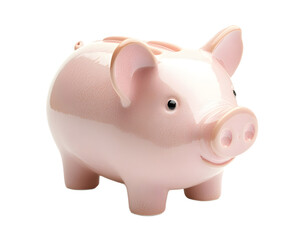 Fototapeta premium A cute pink piggy bank, ideal for saving money, financial planning, or teaching children about savings and budgeting.