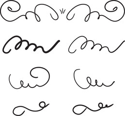 Squiggle and swirl lines hand written