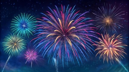 Fototapeta premium Fireworks in the night sky