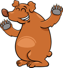 happy cartoon bear wild animal character