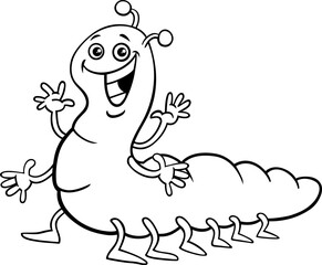 cartoon caterpillar insect animal character coloring page