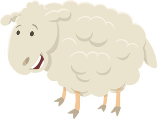 cartoon white sheep farm animal character
