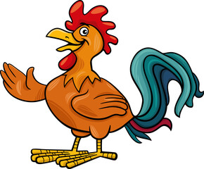 cartoon rooster bird farm animal character