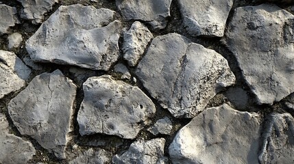 Fototapeta premium Close-up of weathered gray stone wall.