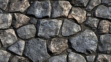 Fototapeta premium A rugged stone wall, with various sizes of rocks.