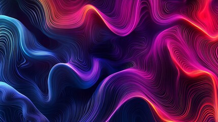 Obraz premium Abstract background with flowing, swirling lines in vibrant colors of blue, pink, and red.