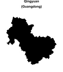 Obraz premium Qingyuan blank outline map