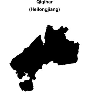 Qiqihar blank outline map