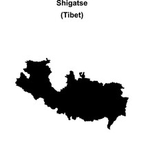 Obraz premium Shigatse blank outline map