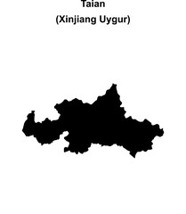 Obraz premium Taian blank outline map