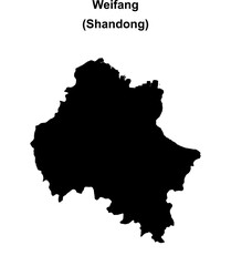 Fototapeta premium Weifang blank outline map