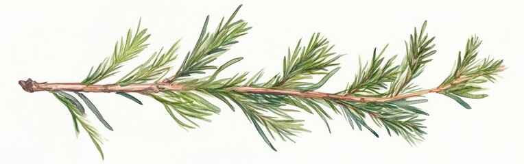 Detailed depiction of a Cedrus libani branch showcasing its foliage