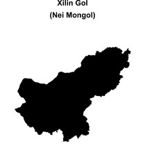 Xilin Gol blank outline map © David Zydd