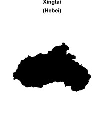 Obraz premium Xingtai blank outline map