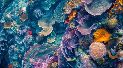 coral reef, highlighting the geometric patterns that emerge from the interaction © mirifadapt