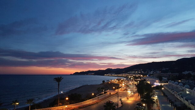 Nightfall, Paseo de Mediterraneo, Mojacar
