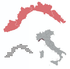 Set maps of Liguria province