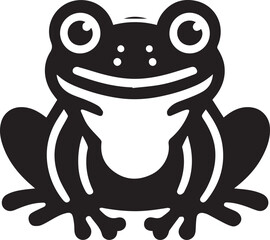 a simple frog black silhouette vector 



