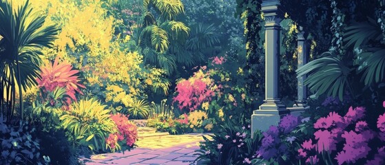 Pastel Cartoon Garden Delight