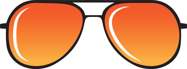 Golden Gradient orange Aviator sunglasses eyewear icon.