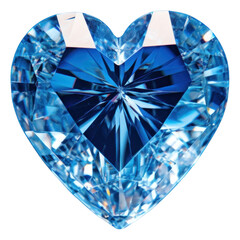 Fototapeta premium PNG Blue crystal heart gemstone jewelry diamond.