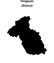 Obraz premium Yangquan blank outline map