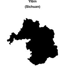 Obraz premium Yibin blank outline map