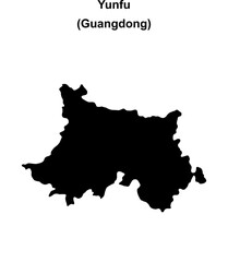 Obraz premium Yunfu blank outline map