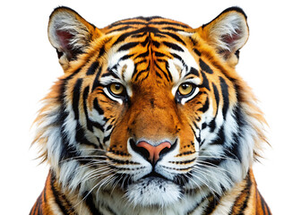 Fototapeta premium Tiger head isolated on white background. PNG