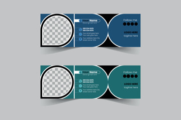 Creative eye-catching Email signature vector template design.